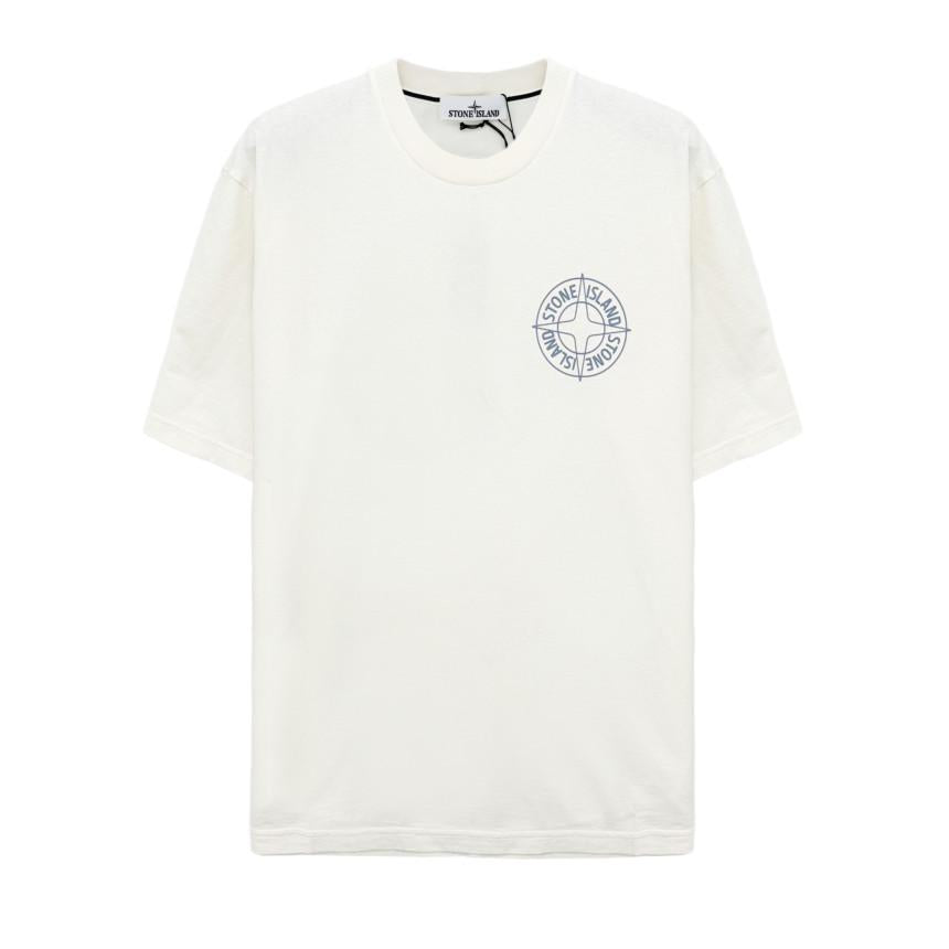 STONE ISLAND Compass Graphic Short Sleeve T-Shirt Black Cotton Men