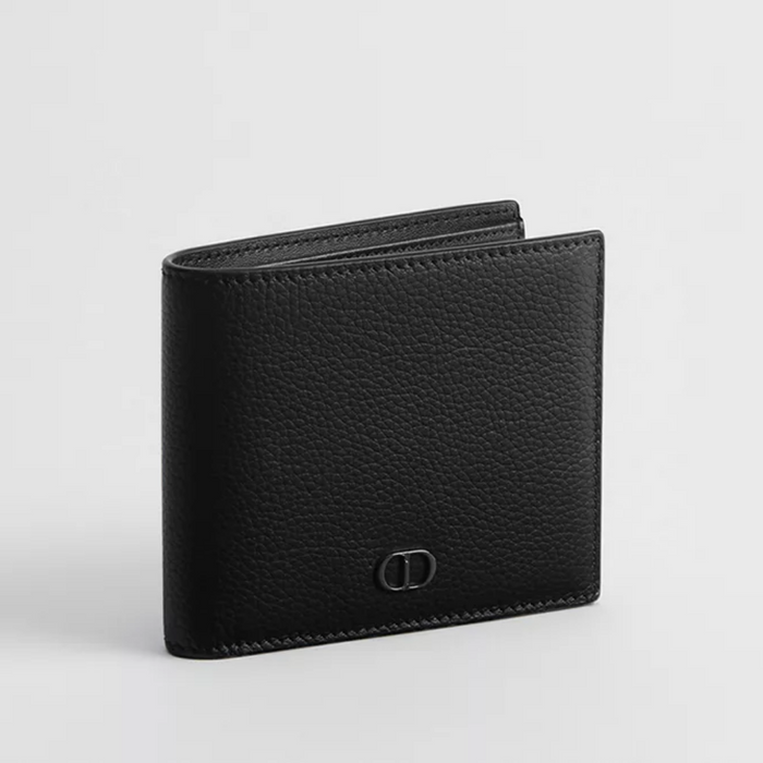 DIOR CD Icon Men’s Bifold Wallet Black Leather