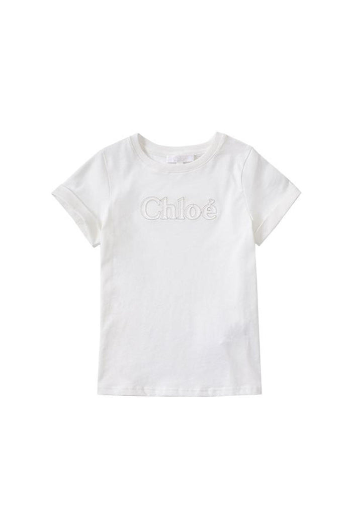 Chloe Kids Short Sleeve T-Shirt White Cotton