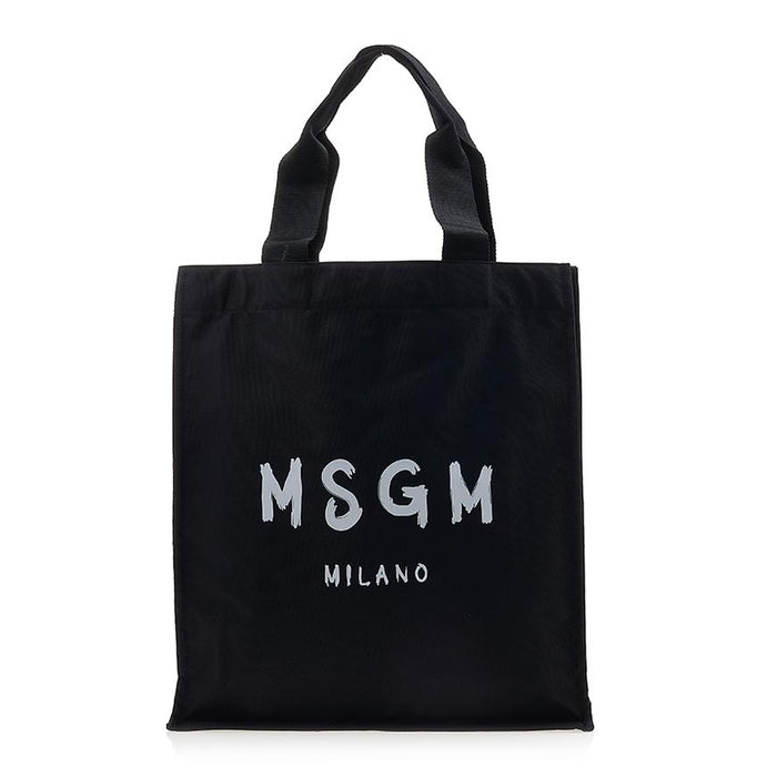 MSGM Milano Logo Tote Bag Black Men's Canvas Tote