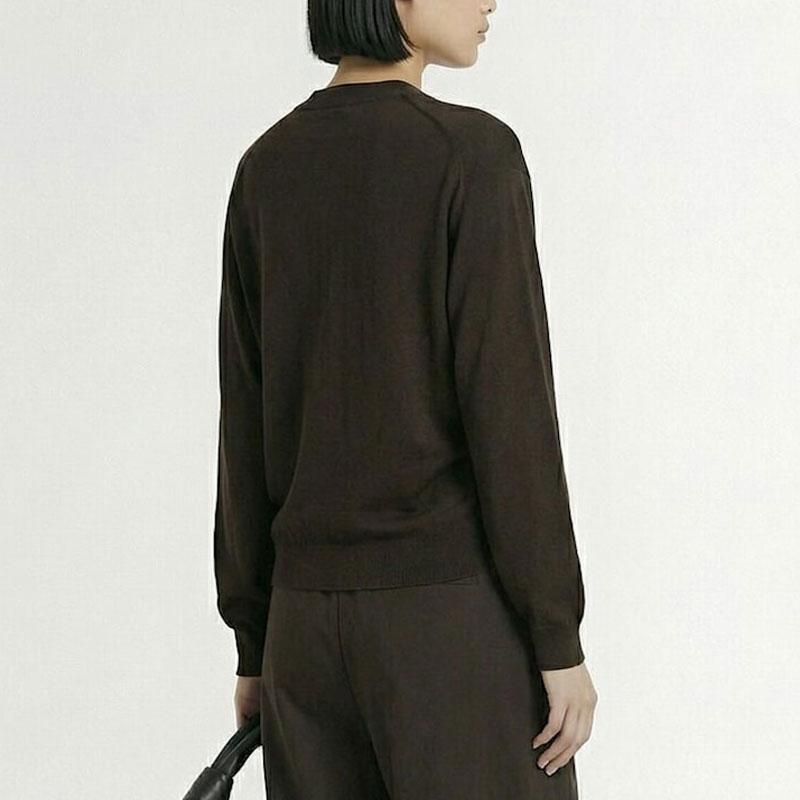 Lemaire Wool Twisted Cardigan Brown PO0023 LK087 397