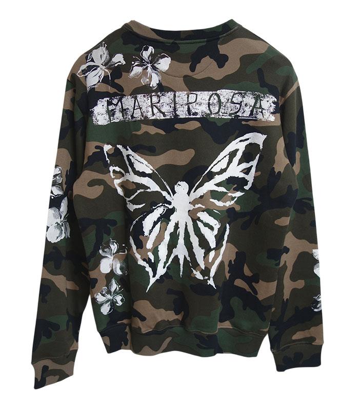 VALENTINO Camo Butterfly Print Sweatshirt