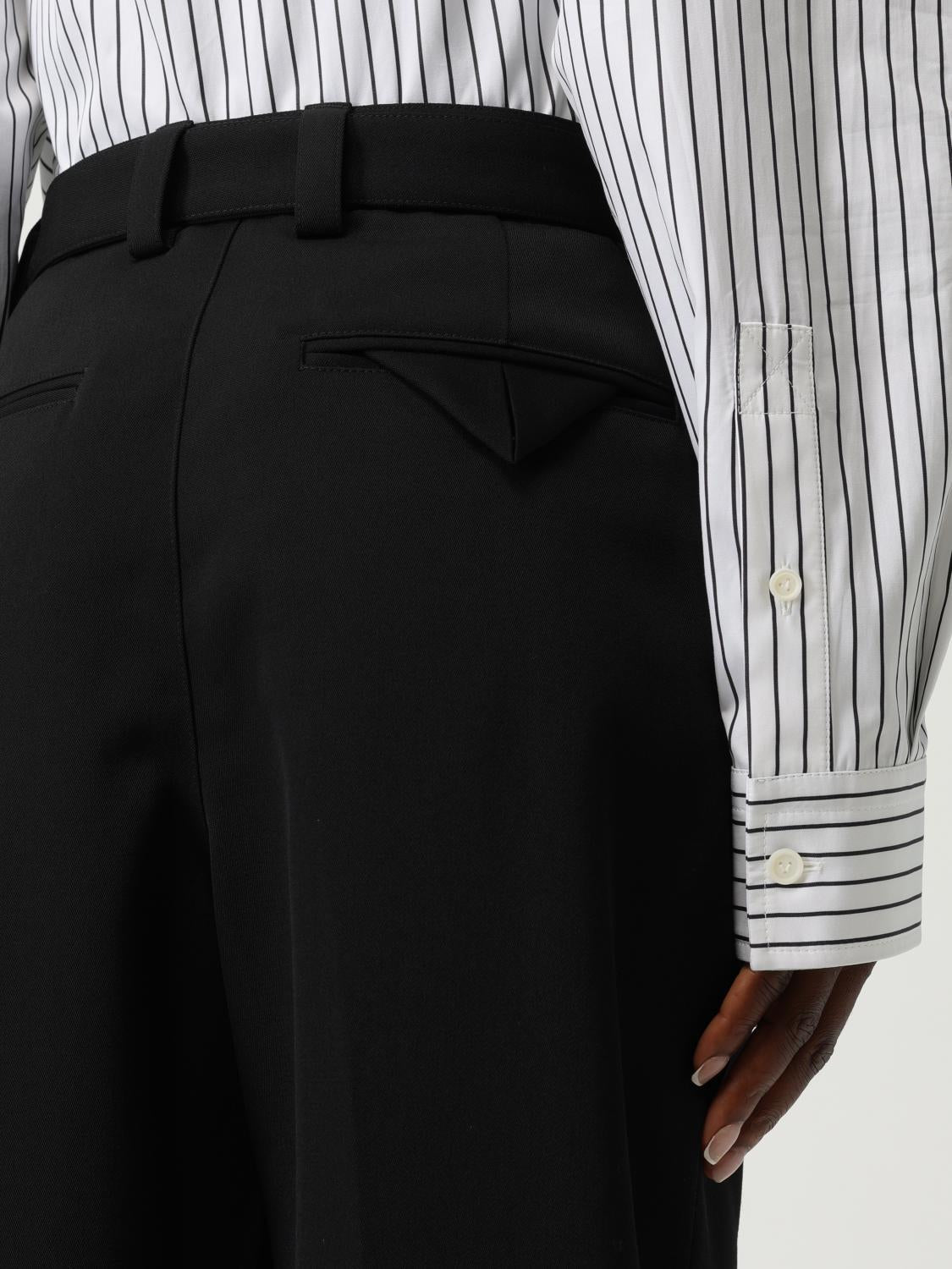 Bottega Veneta Black Wool Classic Trousers for Women