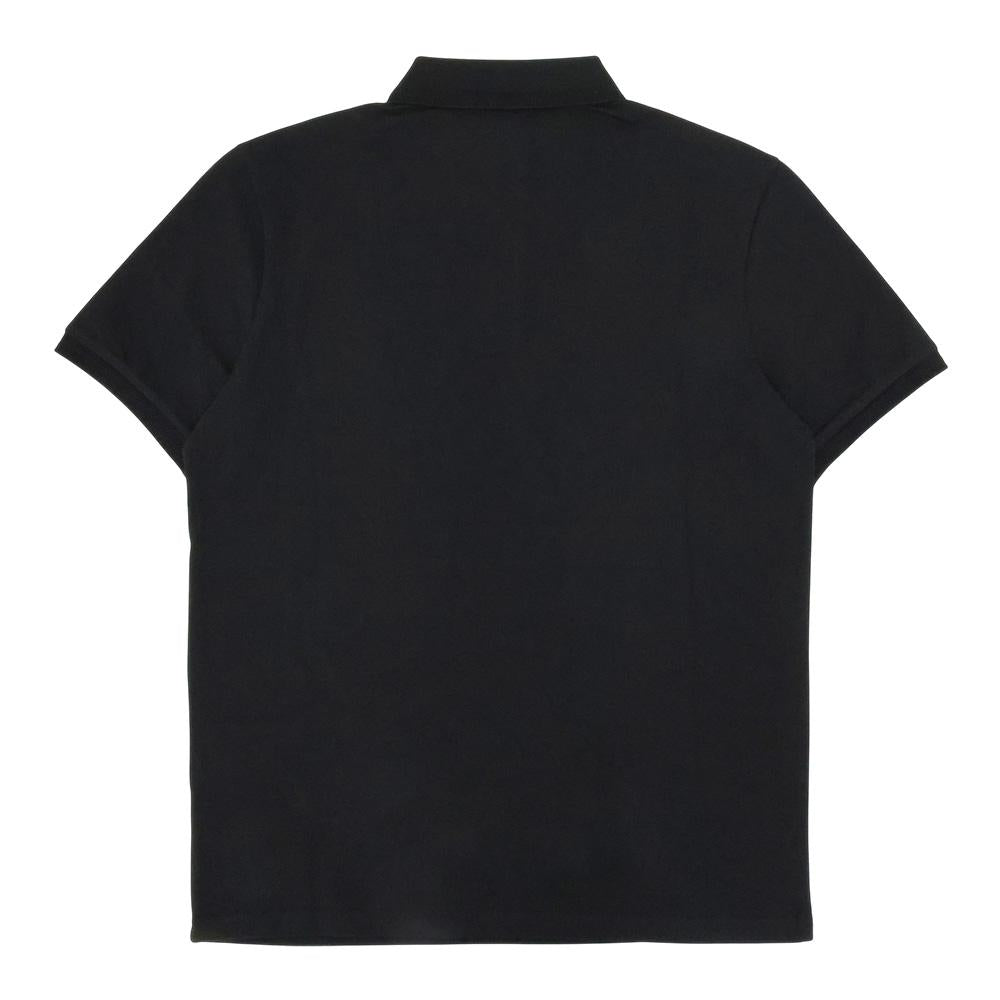 Moncler Logo Patch Short Sleeve Polo Shirt for Men Black