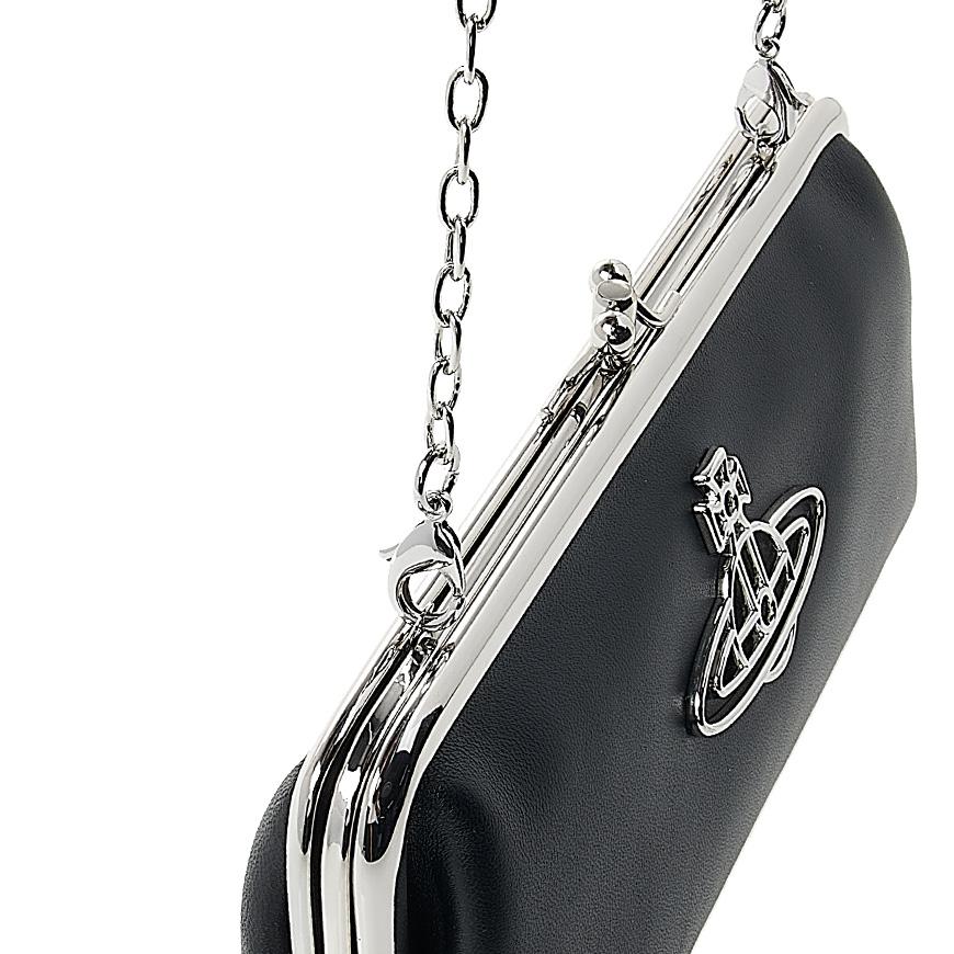 Vivienne Westwood Nappa Thin Line Prime Purse Chain Long Wallet Black