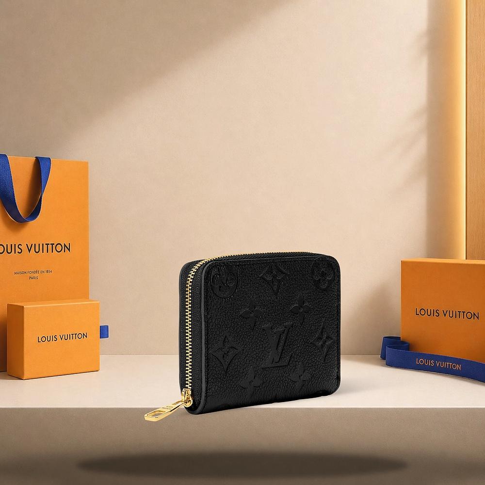 Louis Vuitton Black Zippy Coin Purse Wallet M28797