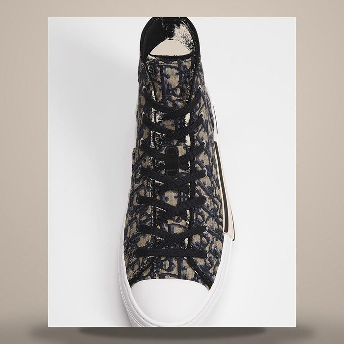 DIOR Beige Black Dior Oblique Jacquard High-Top Sneakers
