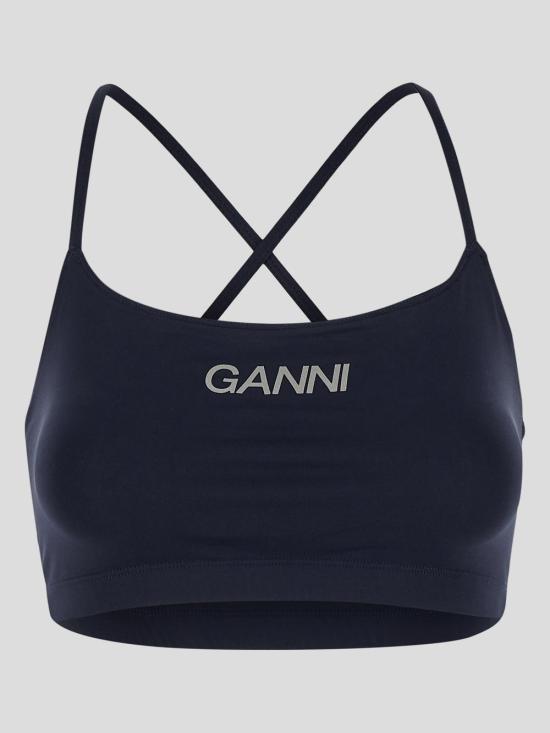 GANNI Black Bralette Underwear T3730683 SKY CAPTAIN DOM