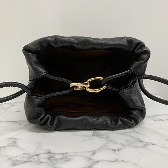 VALENTINO VLogo Signature Puffed Bucket Bag Black Leather Tote