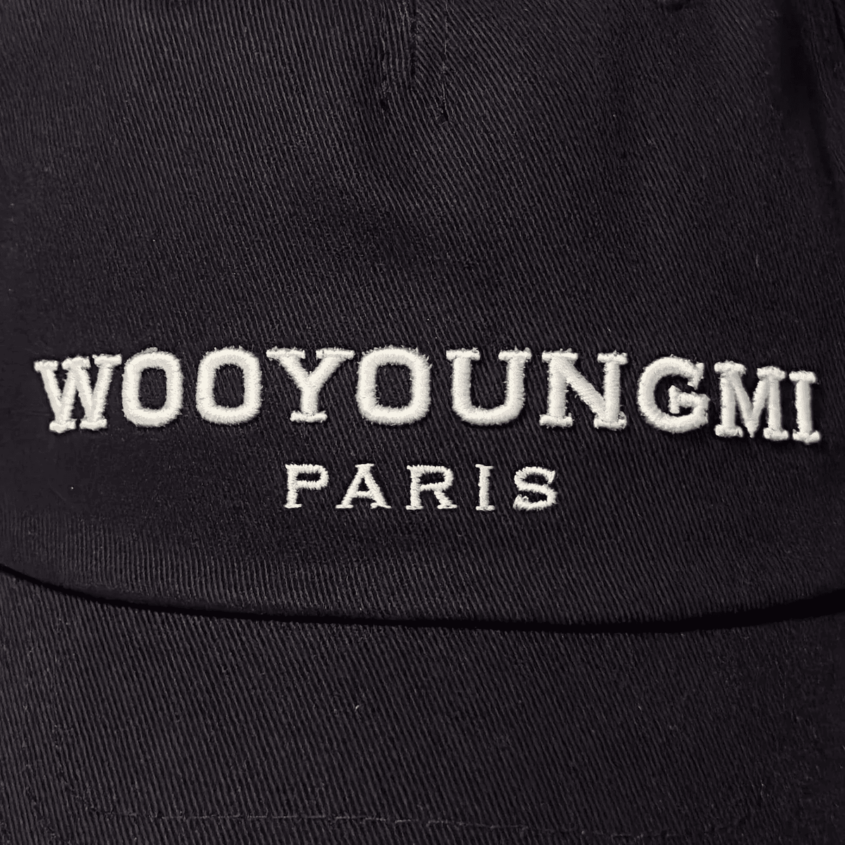WOOYOUNGMI Embroidered Black Cotton Baseball Cap W253AC52 661B