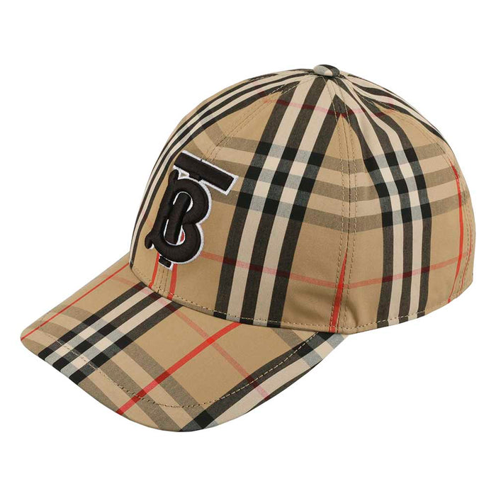 BURBERRY Check TB Logo Snapback Cap