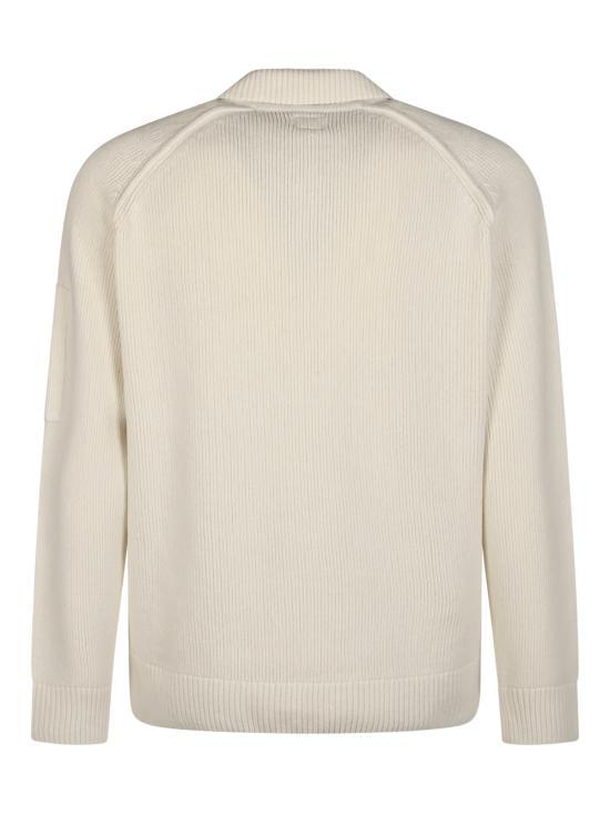 CP Company Gauze White Cotton Polo Shirt for Men