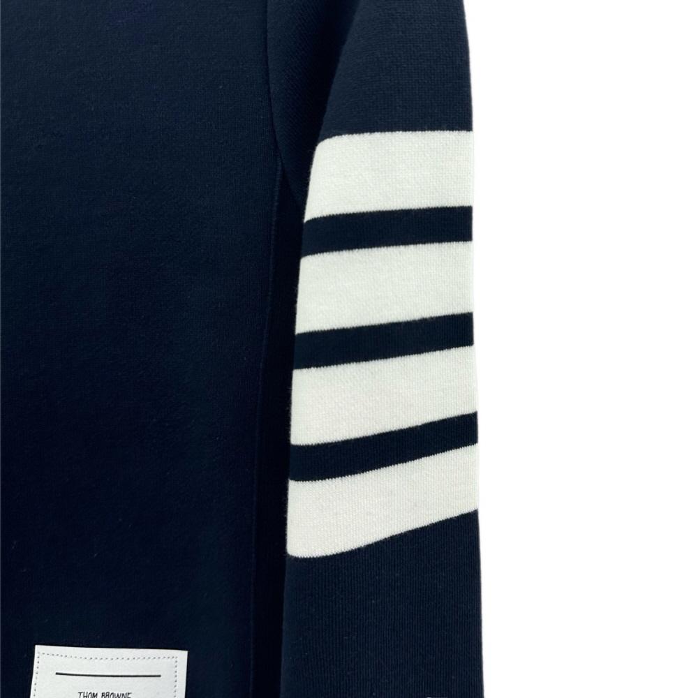 THOM BROWNE Women's Striped Sleeve Crewneck Sweatshirt FJT002A 415