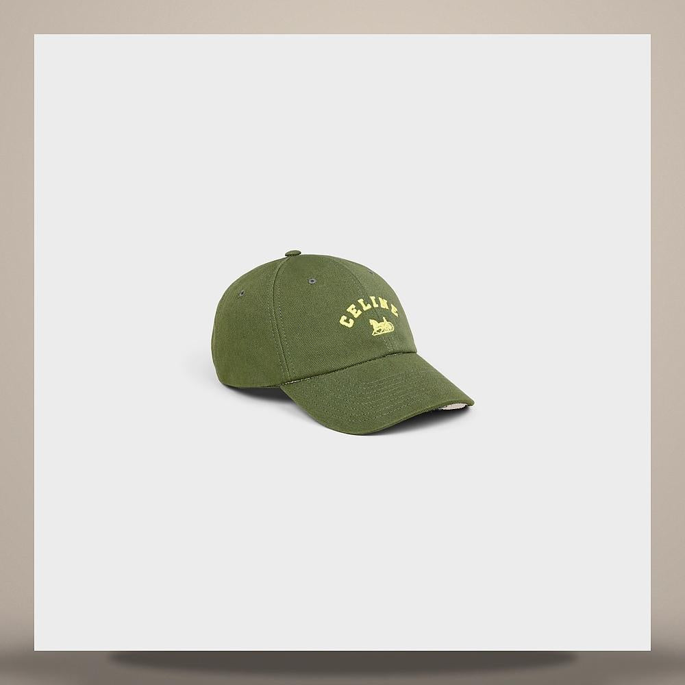 CELINE Rithuleiu Cotton Twill Khaki Cap AA0IE2U74 02KK
