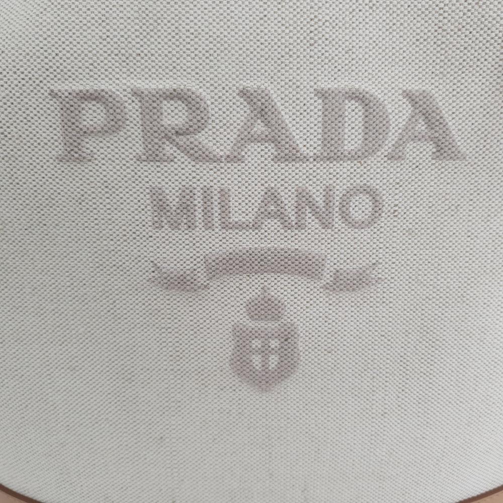 PRADA Sand Canvas Tote Handbag Shopper Bag 1BG471 2DLI F0018