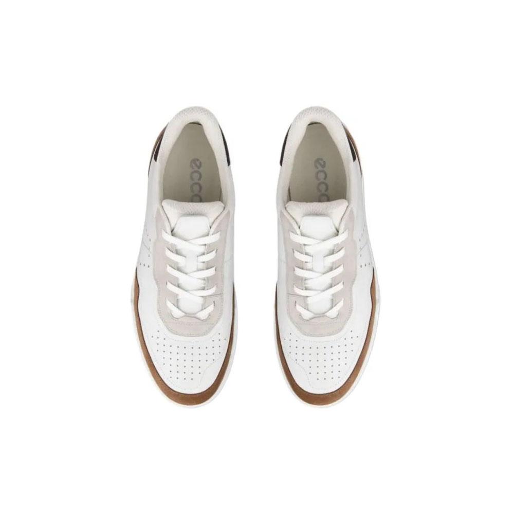 ecco Street Court White Leather Low-Top Men's Sneakers 539814 61445