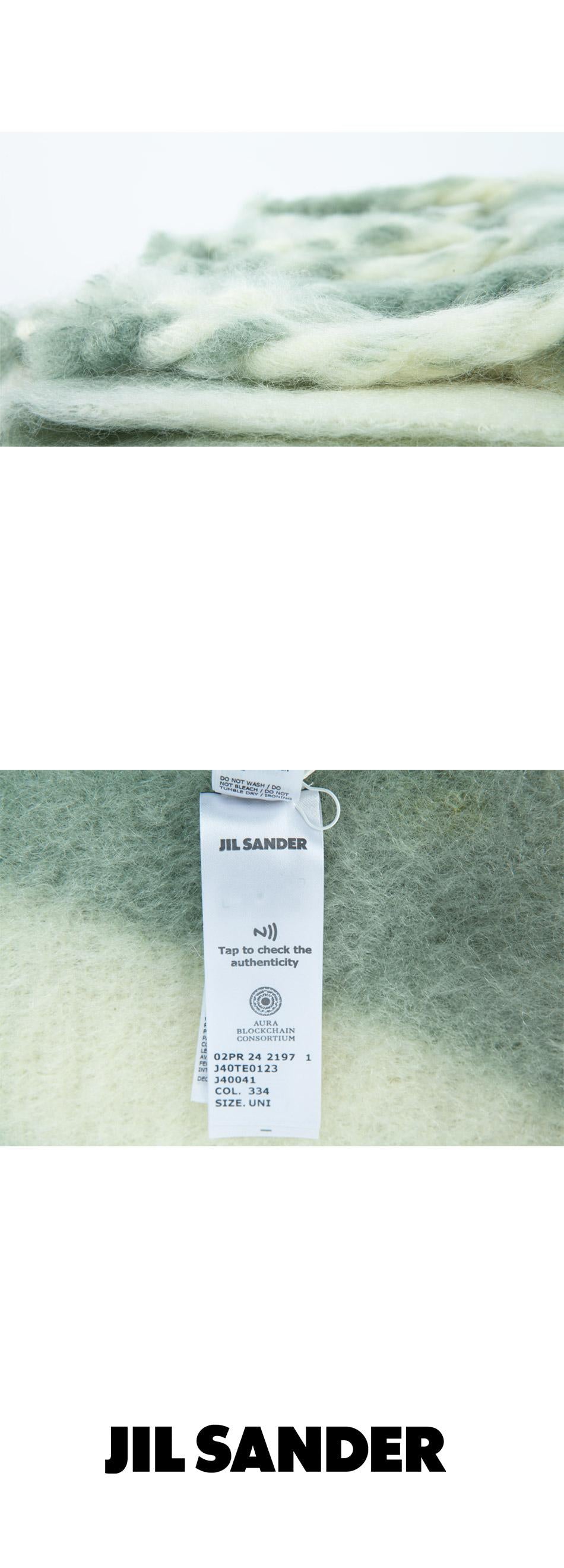 JIL SANDER Hand Knit Wool Mohair Long Scarf J40TE0123 J40041 334