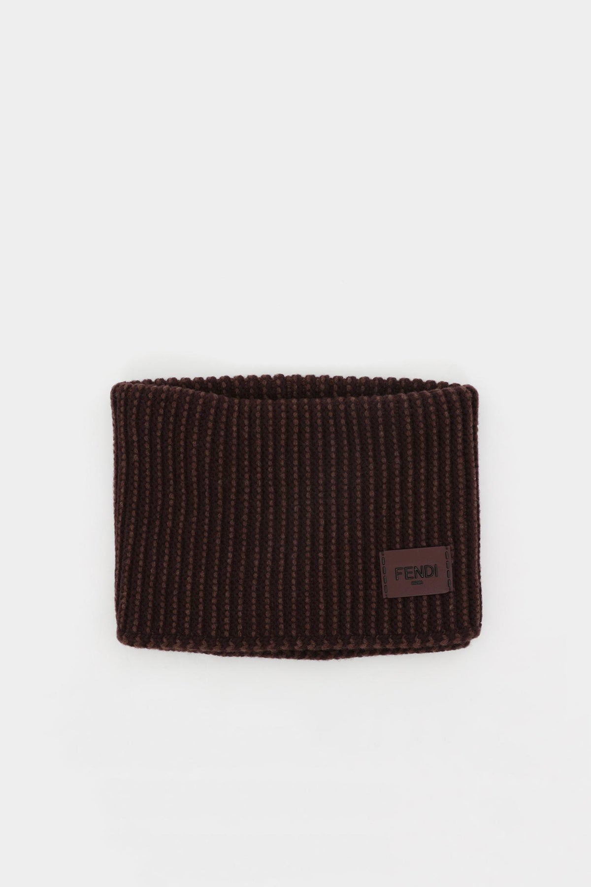 FENDI Patch Logo Wool Unisex Neck Warmer Scarf FXP526 ASG3 F0AU3