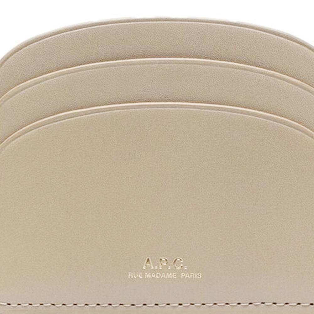 A.P.C. Demi-Lune Logo Half Moon Card Holder Wallet Leather