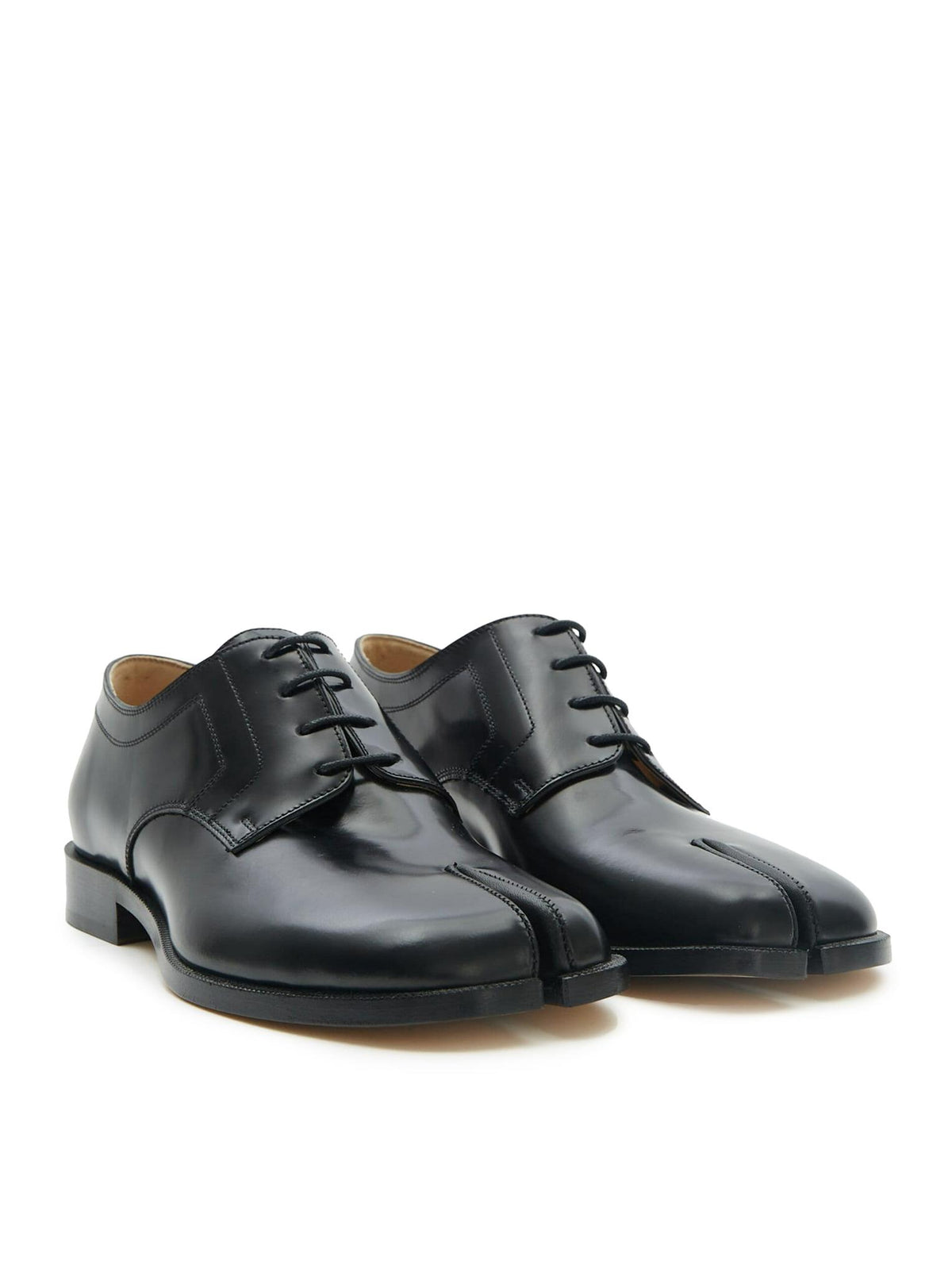 Maison Margiela Black Leather Derby Shoes for Men