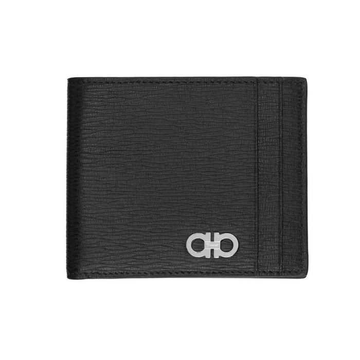 Ferragamo Gancini Two-Tone Black Red Bi-Fold Wallet 66 1075 0753674