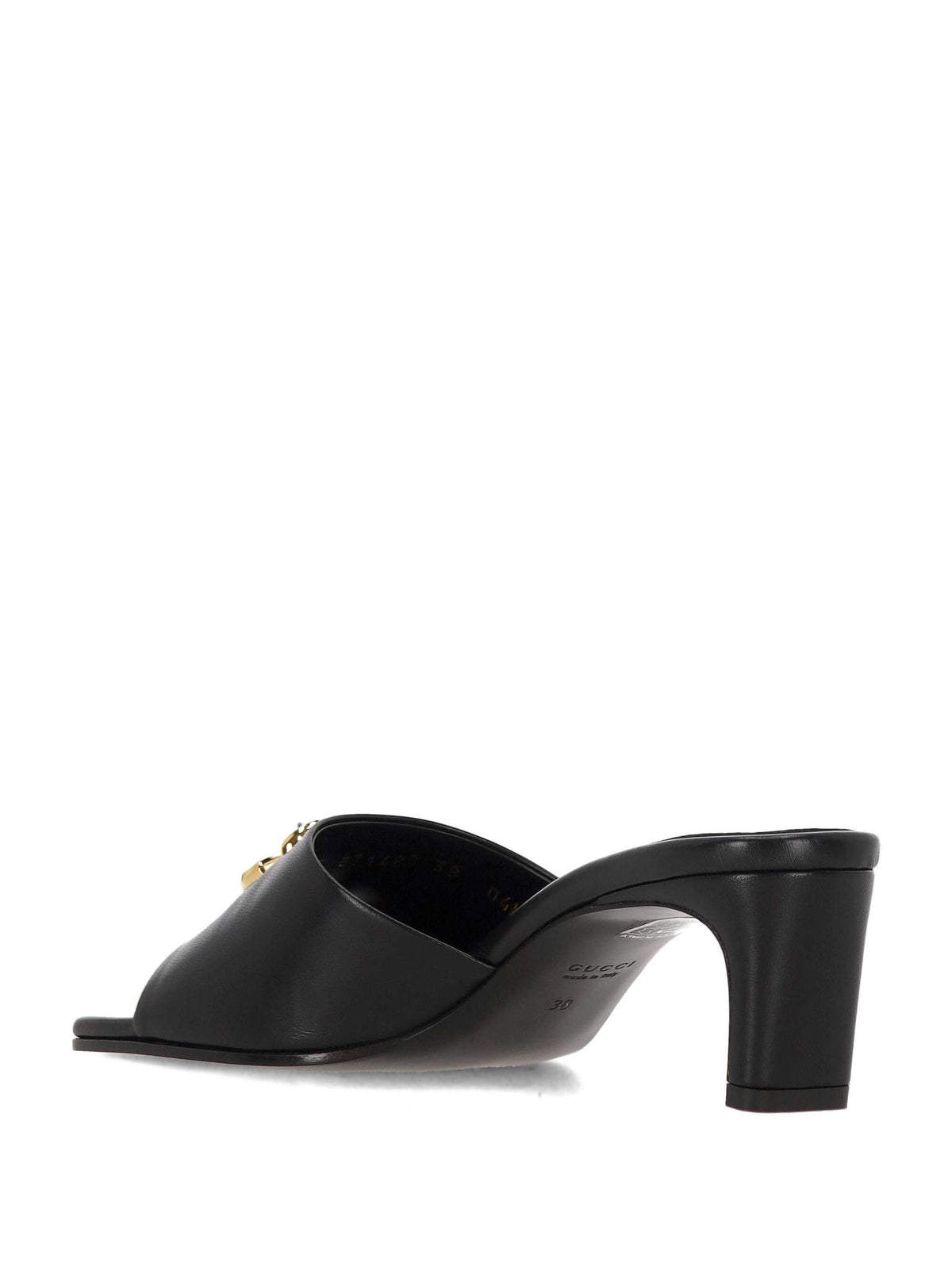 GUCCI Black Leather Sandals