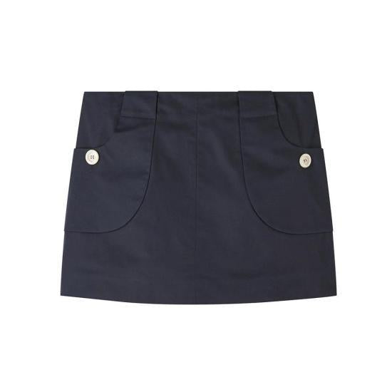 A.P.C. Cotton Mini Skirt Navy COHDBF 06413