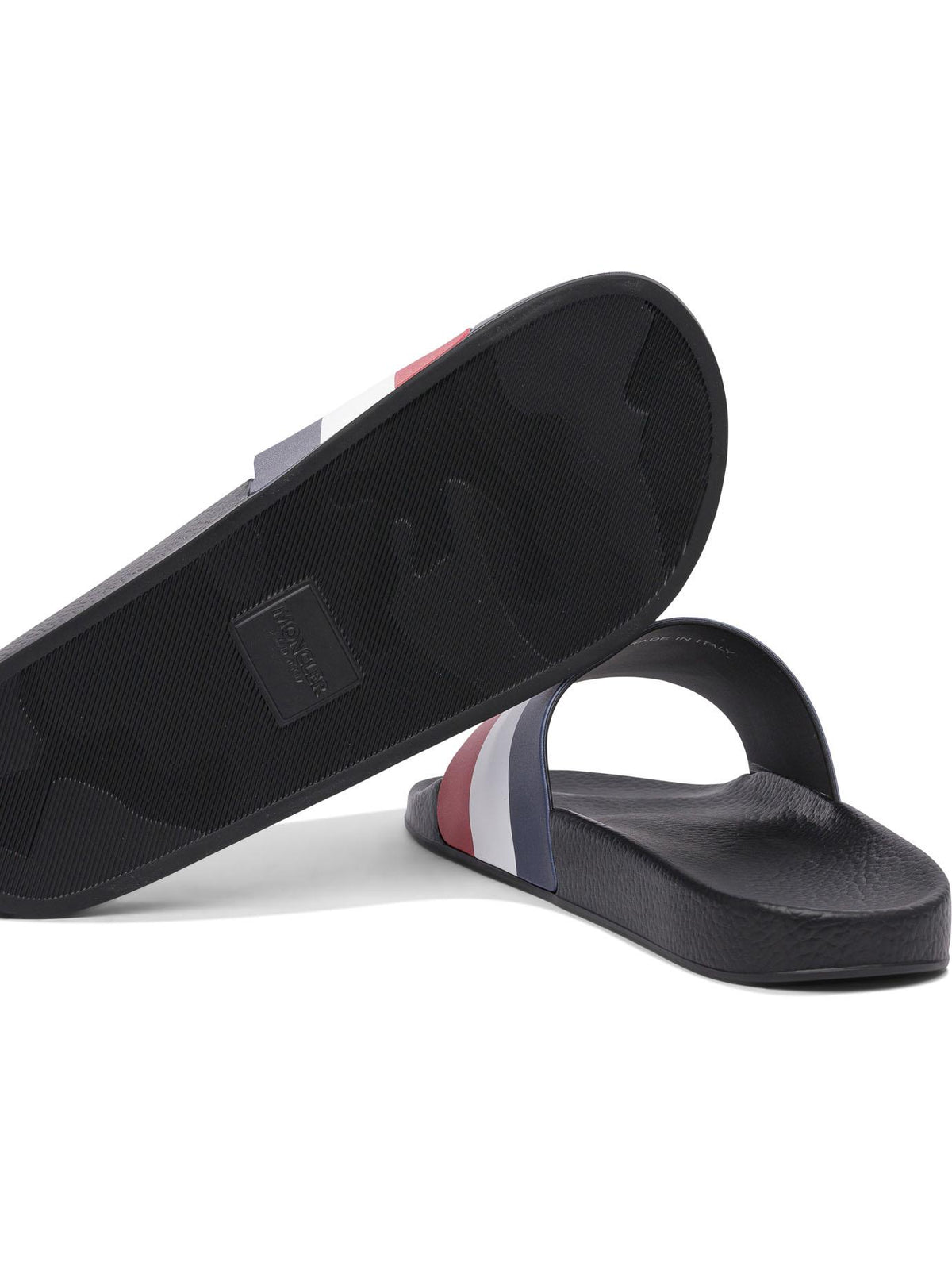 Moncler Black BASILE Slides Sandals for Men