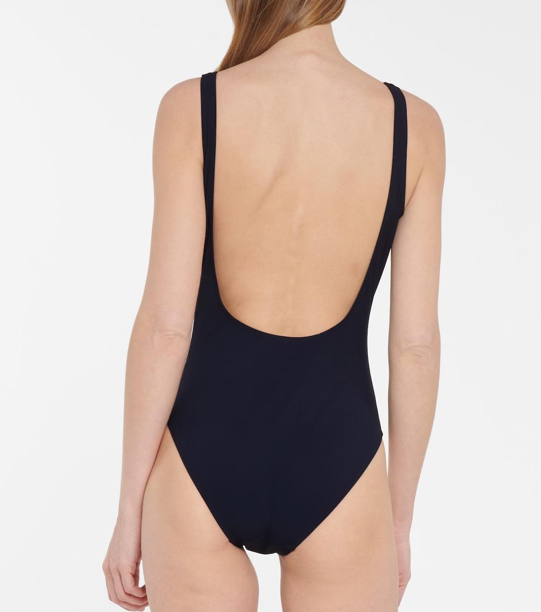 Tory Burch Logo Colorblock One-Piece Swimsuit