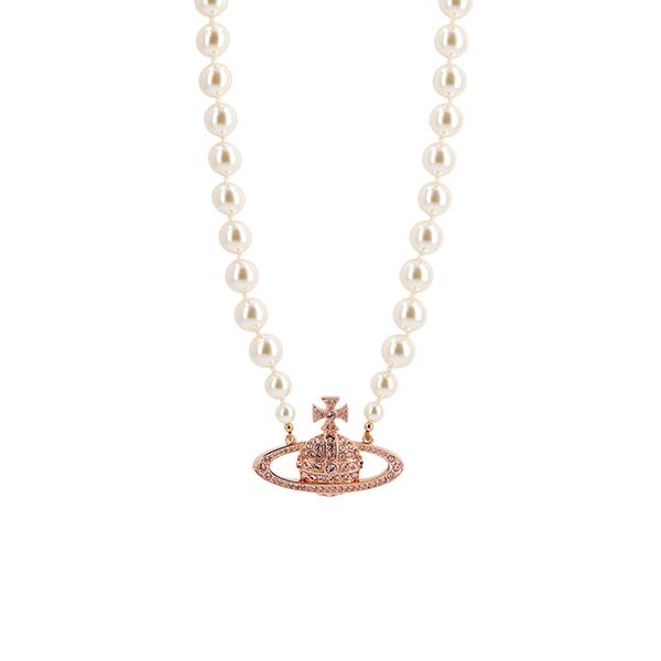 Vivienne Westwood One Row Pearl Bas Relief Pendant Necklace 63010106 02G128