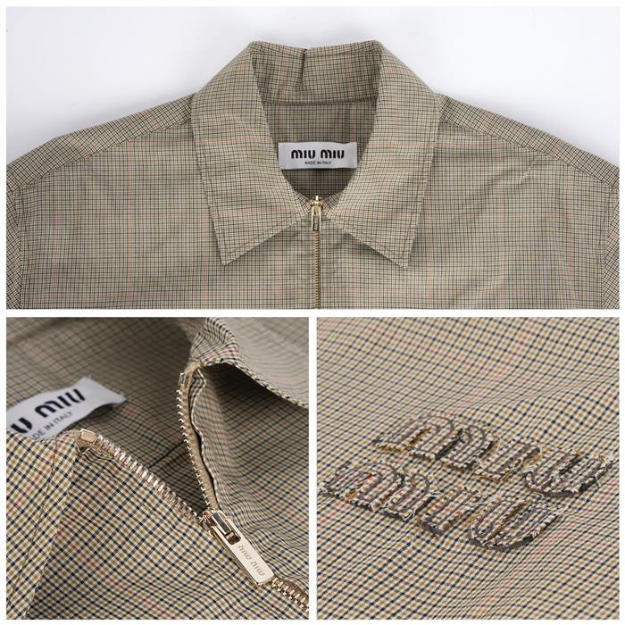 Miu Miu Technical Check Zip-Up Shirt MK1905 16MO F0393