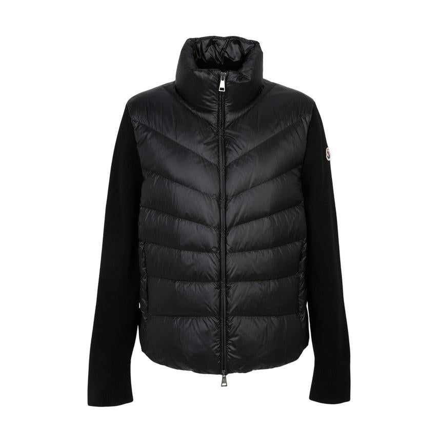 Moncler Women’s Padded Zip-Up Knit Cardigan Black