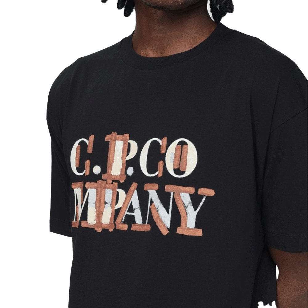 CP Company Blood Black Short Sleeve T-Shirt for Men 18CMTS145A