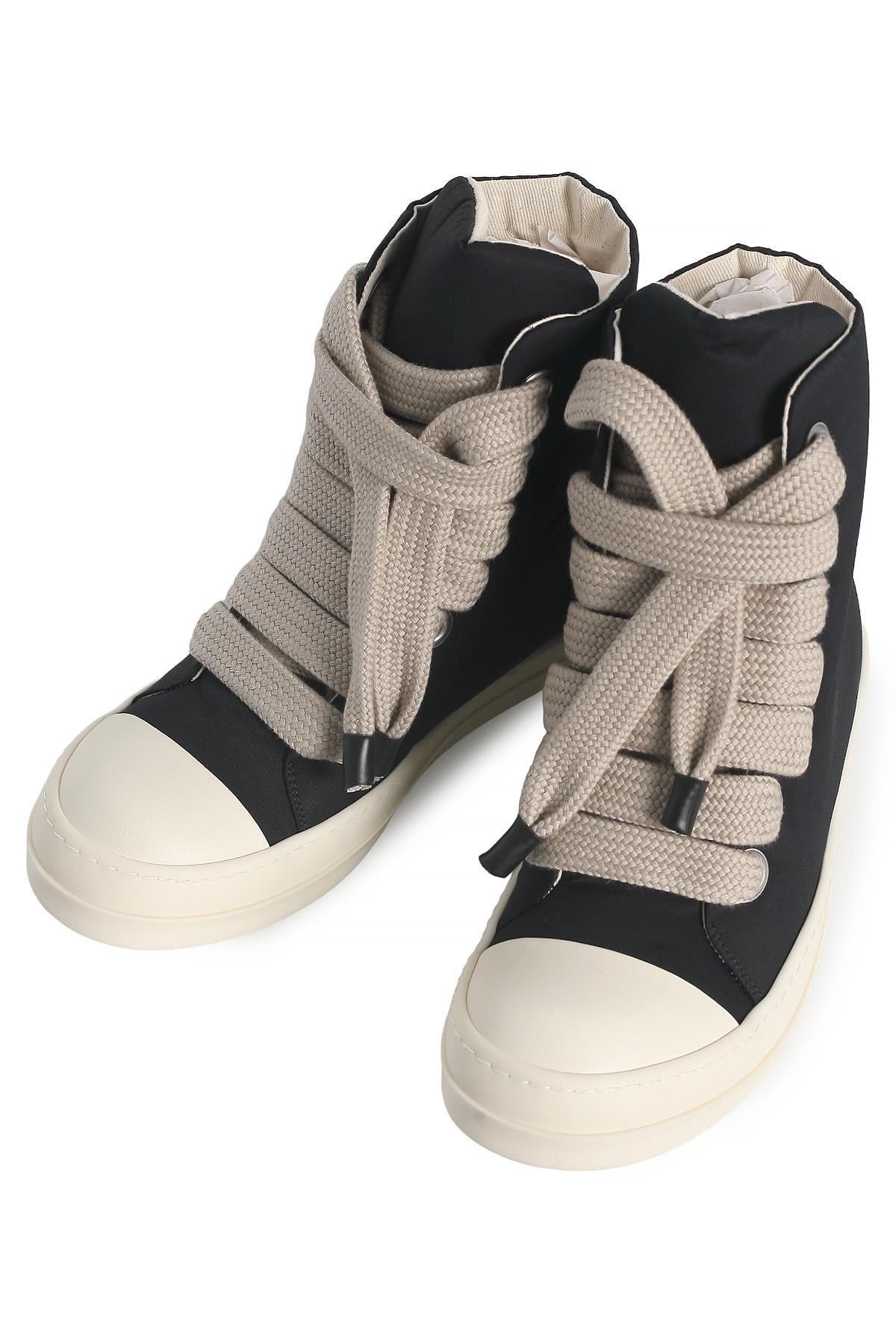 Rick Owens DRKSHDW Jumbo Lace Puffer Sneakers Black Milk High-Top