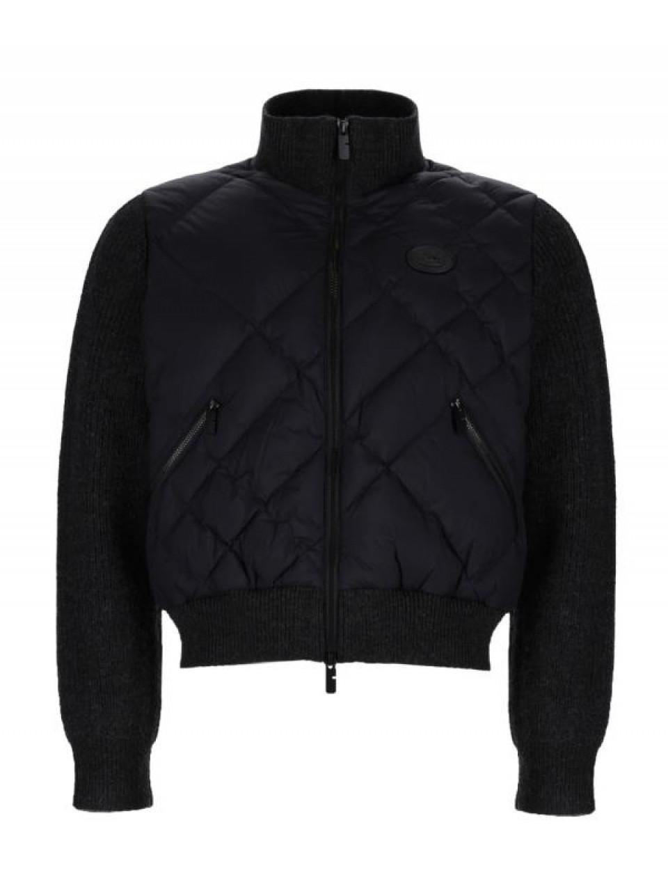 BURBERRY Checkstitch Nylon Wool Jacket Check Stitch