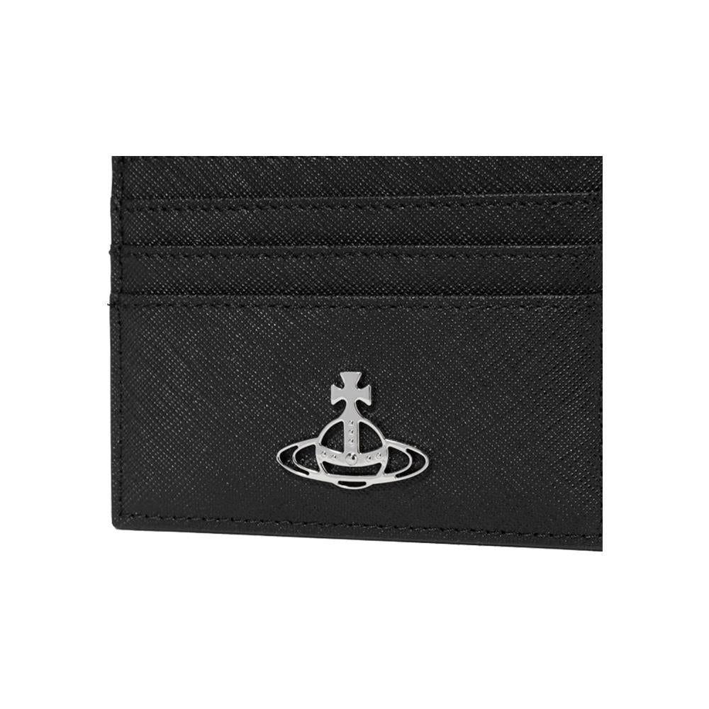 Vivienne Westwood Black Leather Flat Card Holder Wallet