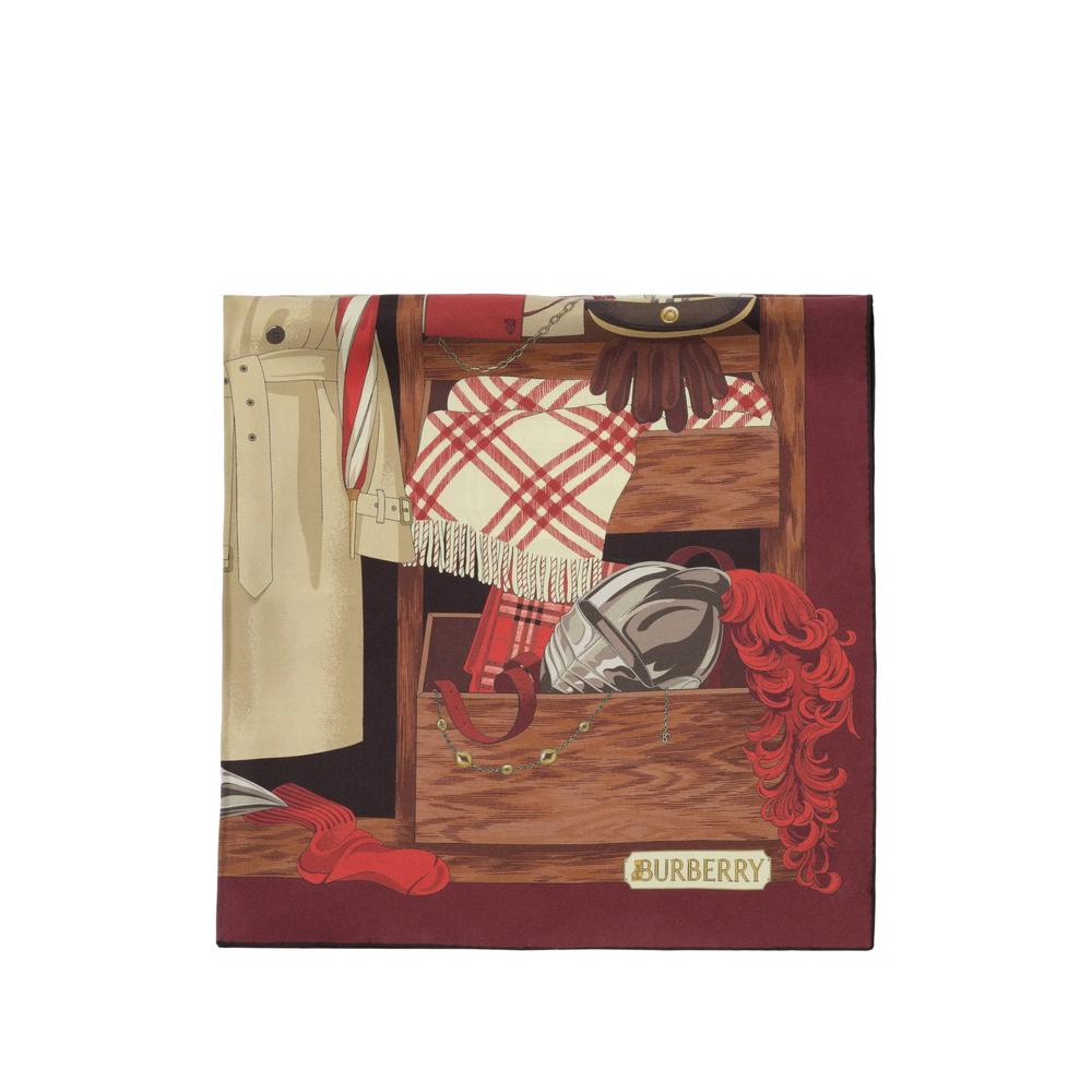 BURBERRY Beige Check Silk Scarf