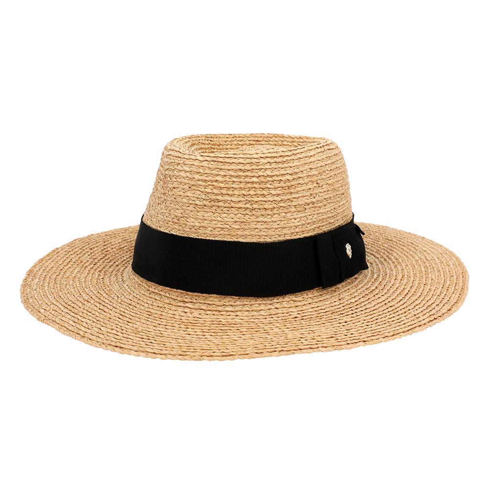 HELEN KAMINSKI Natural/Black Raffia Bucket Hat Women HAT51932 NTBK