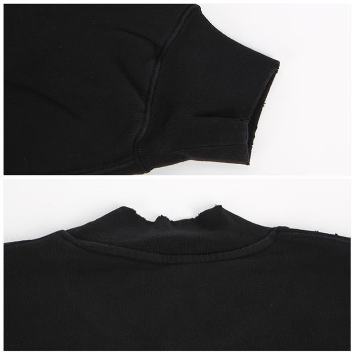 BALENCIAGA Unisex Slogan Print Sweatshirt Black