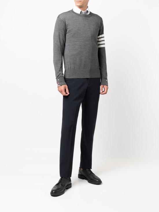 THOM BROWNE Men’s Wool Crewneck Sweater MKA002AY1014058 LGRAY DOM