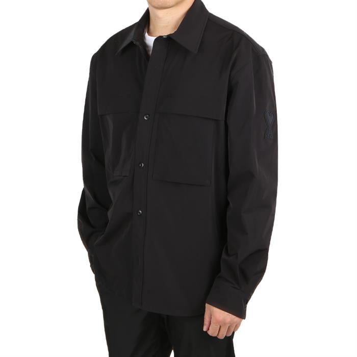 AMI Technical Heart Patch Pocket Long Sleeve Shirt