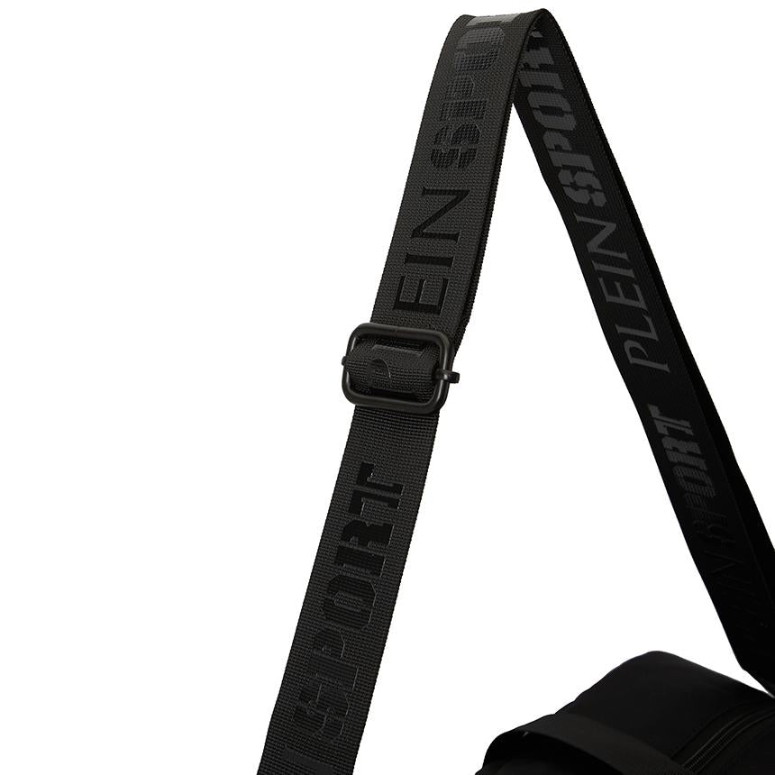 PLEIN SPORT Men’s Duffel Bag Black Nylon Tote Bag