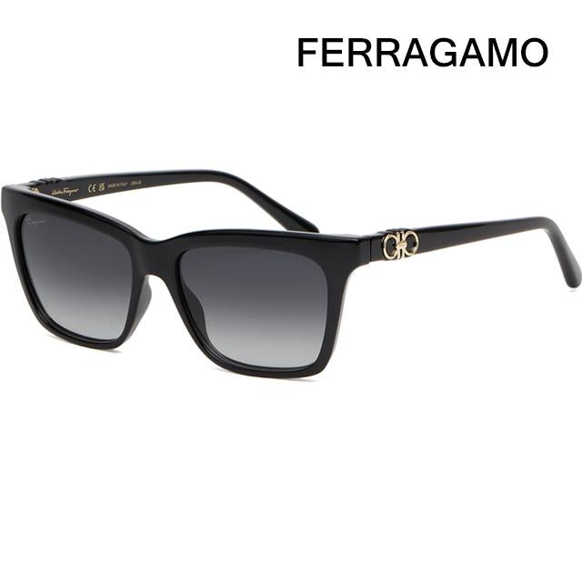Ferragamo Black Cat-Eye Square Acetate Sunglasses SF1027S 001