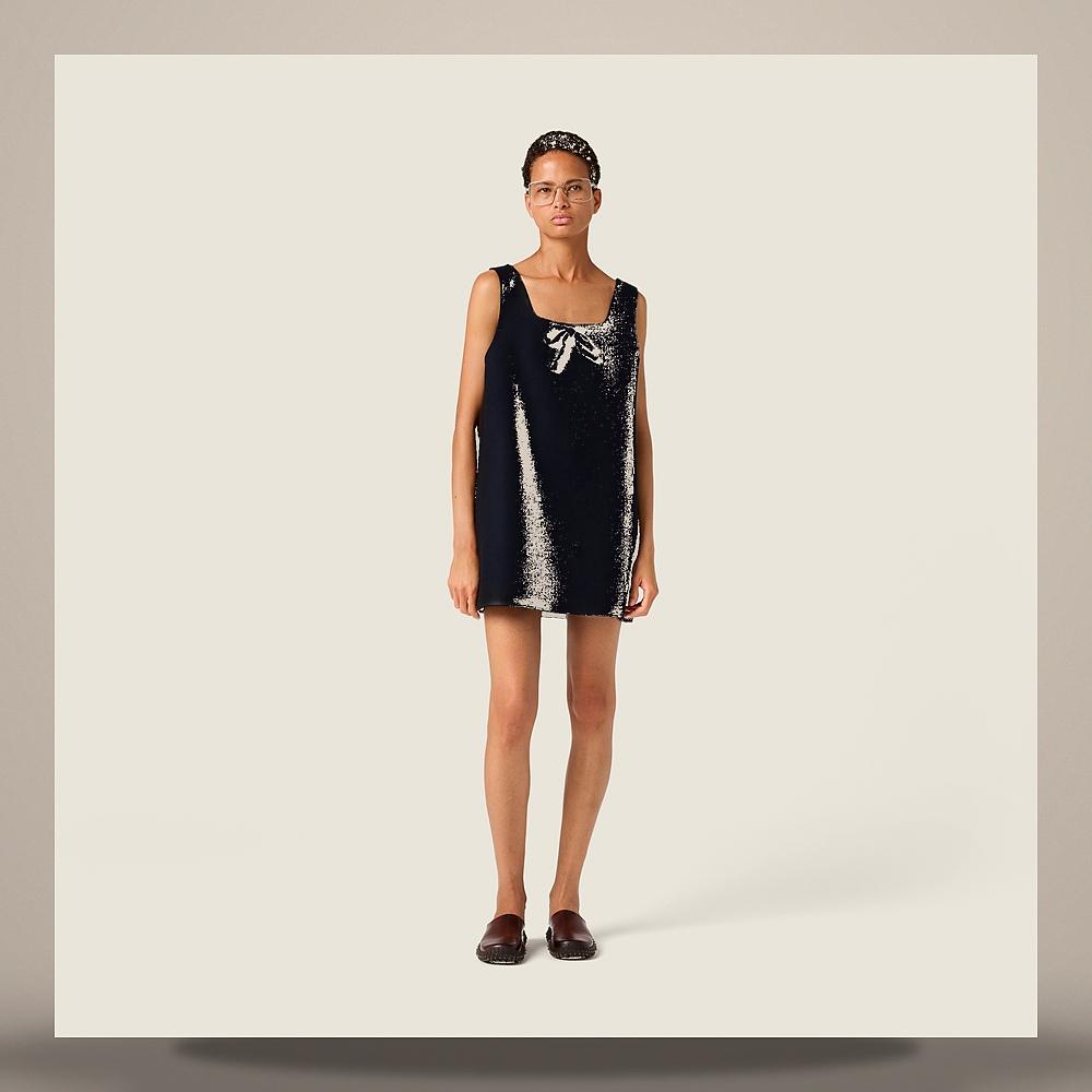 Miu Miu Waxed Double Wool Midi Dress MF6578 6471 F0008