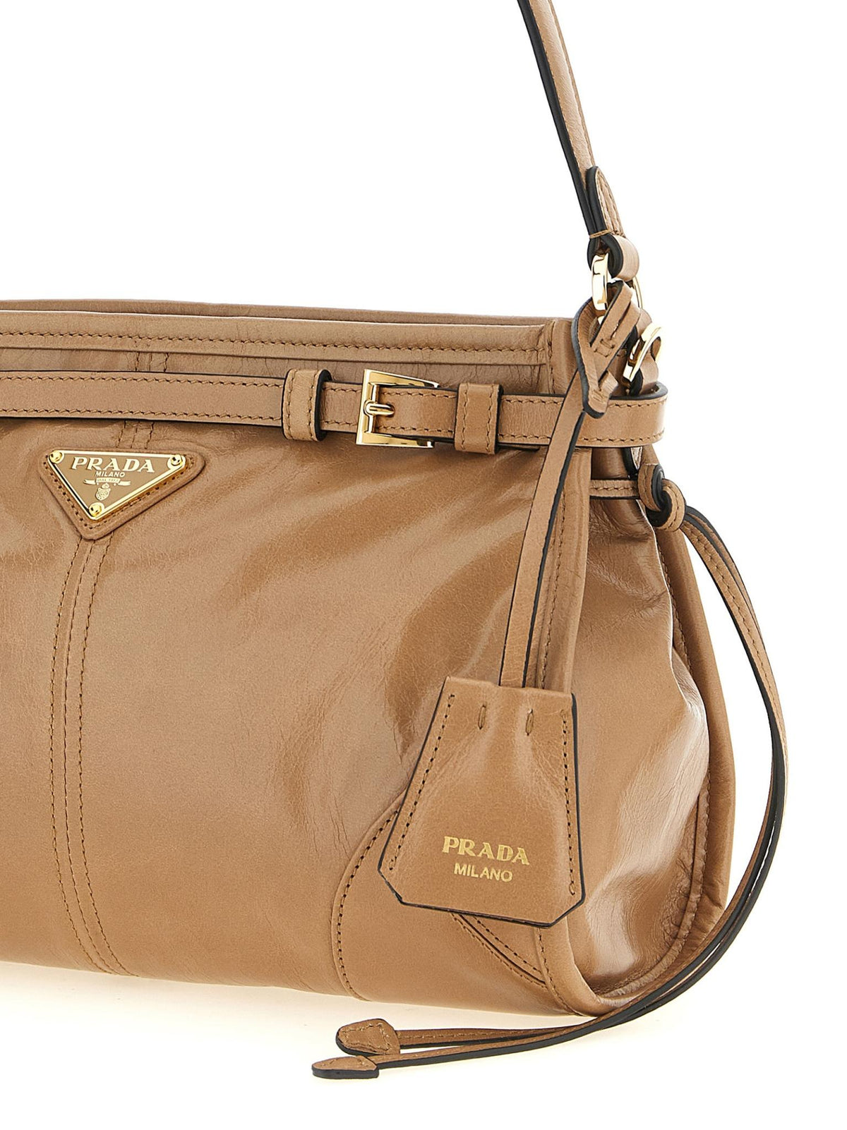 PRADA Yellow Leather Tote Shoulder Bag