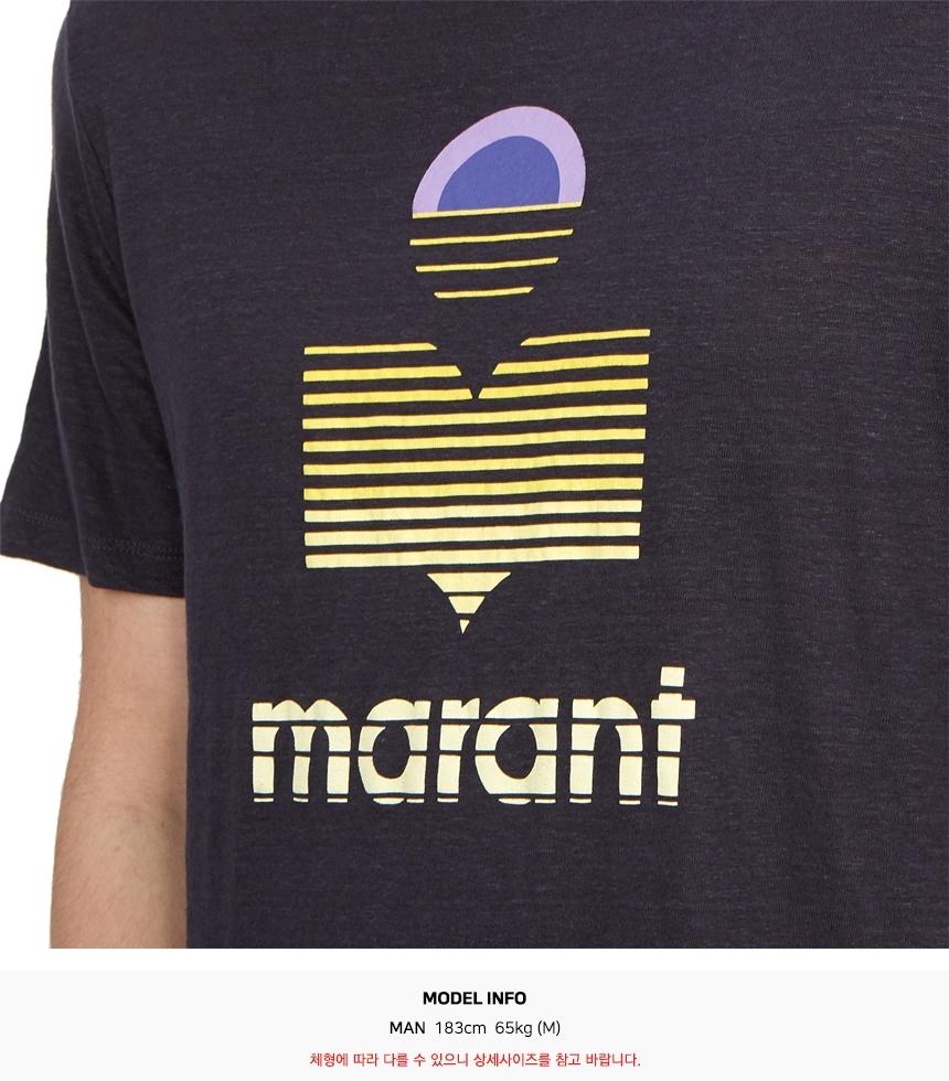 Isabel Marant Karman Men’s Short Sleeve T-Shirt Navy Cotton