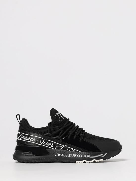 Versace Black Leather Low-Top Sneakers 79VA3SA8ZSC 96899