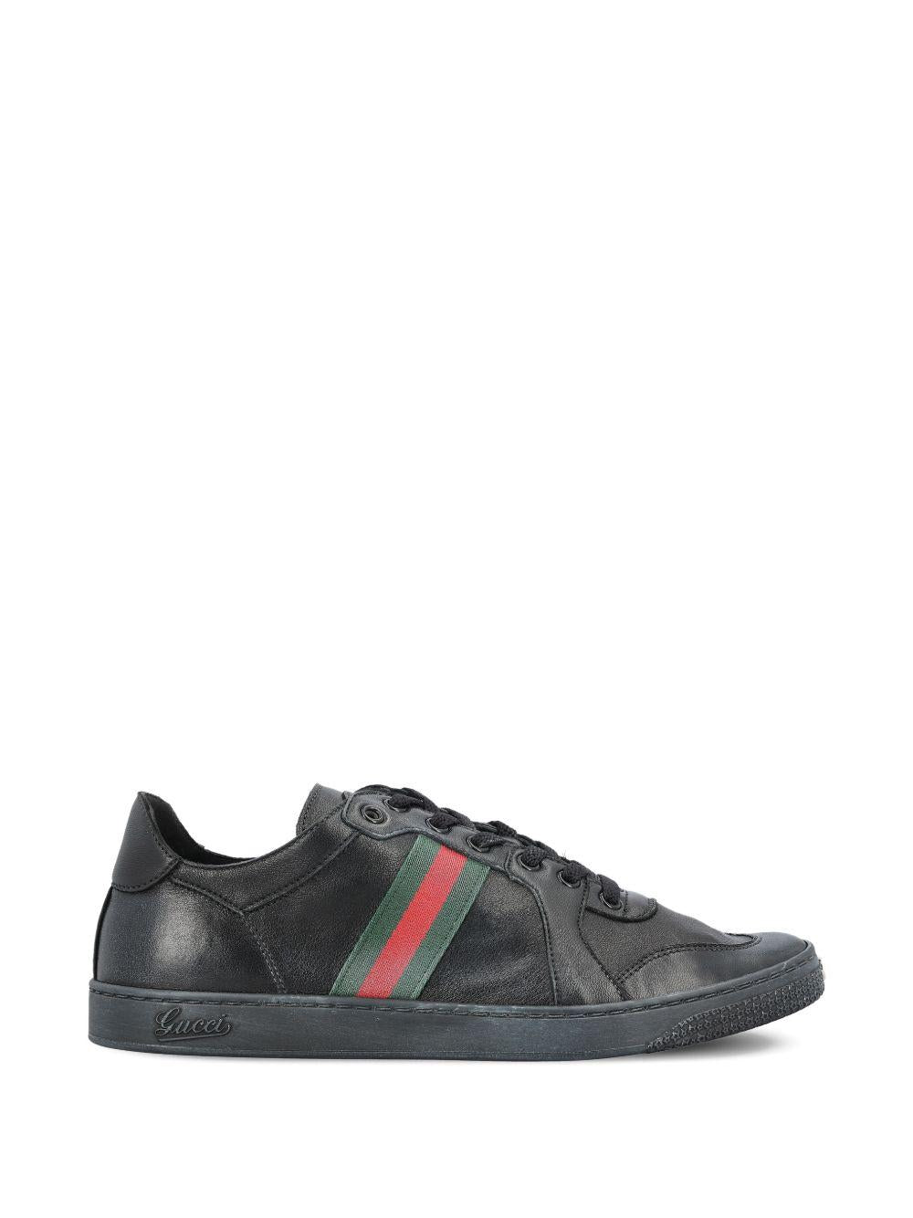 GUCCI White Leather Low-Top Sneakers