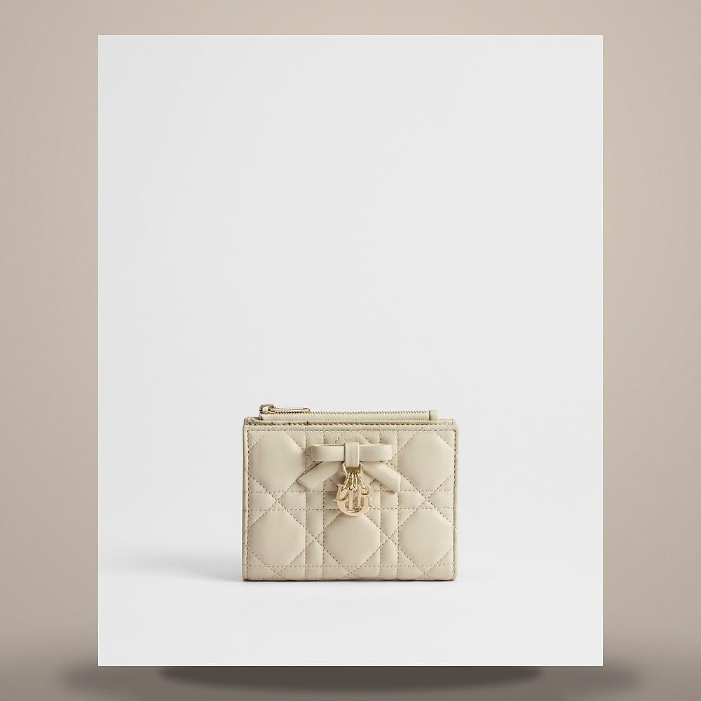 DIOR Lady Dior Cannage Lambskin Dahlia Card Holder S2605OUQA M79U