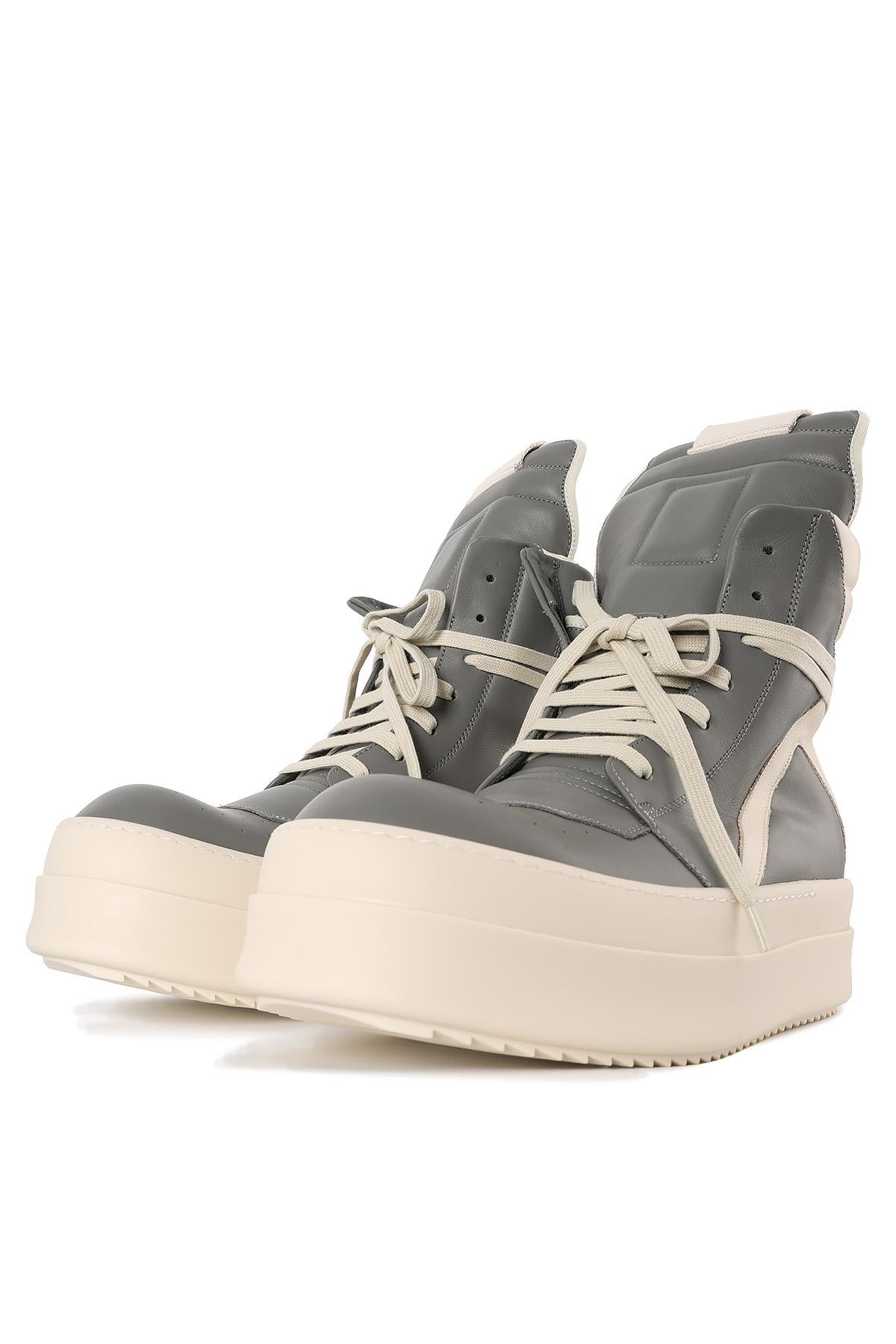 Rick Owens EUCA Leather Mega Bumper Geobasket High-Top Sneakers